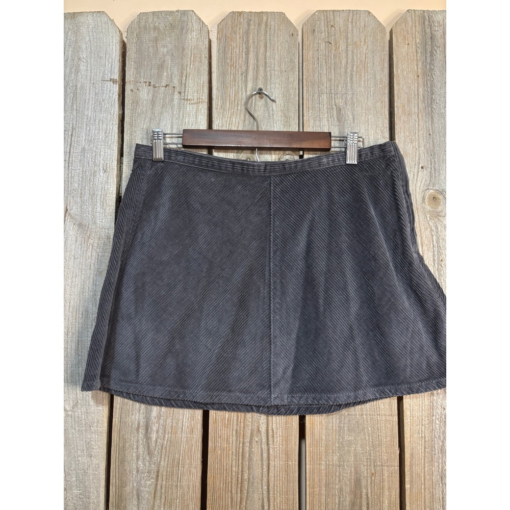 Cotton On Gray Corduroy Mini‎ Skirt A-Line Diagonal Texture Size 30 Womens